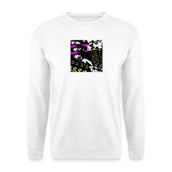 Neon-Kaleidoskopische Collage - Unisex Pullover - Weiß - Vorne