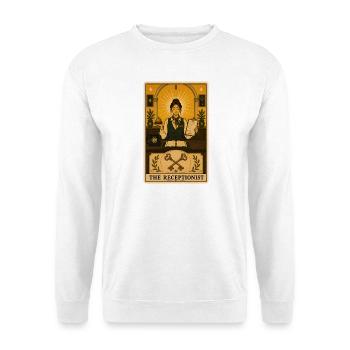 Rezeptionistin | Empfang Tarot - Unisex Pullover - Weiß - Vorne - Alina (178cm) & Michal (187cm)