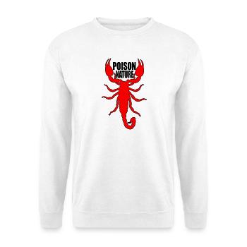 Roter Skorpion auf schwarzem Hintergrund - Unisex Pullover - Weiß - Vorne