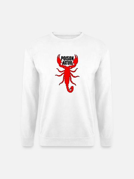 Roter Skorpion auf schwarzem Hintergrund - Unisex Pullover - Weiß