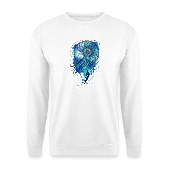 Ozeanische Gelassenheitstauchkunst - Unisex Pullover - Weiß - Vorne - Alina (178cm) & Michal (187cm)