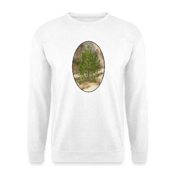 Vintage Grüne Kiefer - Unisex Pullover - Weiß - Vorne - Alina (178cm) & Michal (187cm)