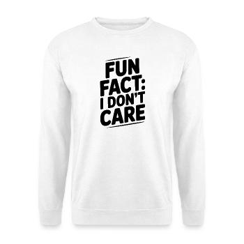 Fun Fact: Es ist mir egal - Unisex Pullover - Weiß - Vorne - Alina (178cm) & Michal (187cm)