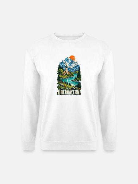 Oberbayern Alpenidylle mit Bergsee - Unisex Pullover - Weiß