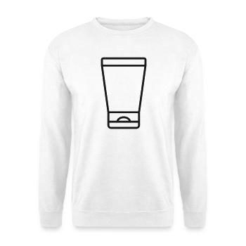 Cream Tube Line Icon - Unisex Pullover - Weiß - Vorne - Alina (178cm) & Michal (187cm)