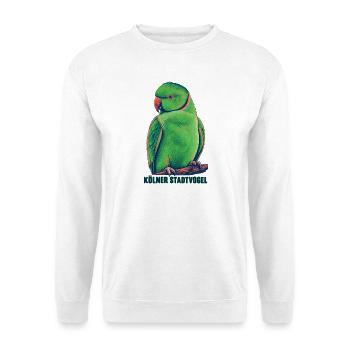 Kölner Stadtvogel - Unisex Pullover - Weiß - Vorne - Alina (178cm) & Michal (187cm)