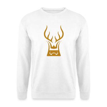 Flying Hirsch - Unisex Pullover - Weiß - Vorne - Alina (178cm) & Michal (187cm)