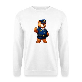 Bären Polizei - Unisex Pullover - Weiß - Vorne - Alina (178cm) & Michal (187cm)