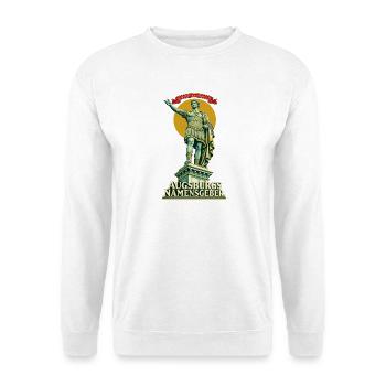 Augustus Augsburgs Namensgeber - Unisex Pullover - Weiß - Vorne - Alina (178cm) & Michal (187cm)
