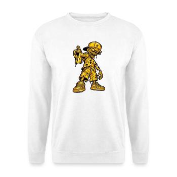 Zombie Graffiti Halloween - Unisex Pullover - Weiß - Vorne - Alina (178cm) & Michal (187cm)