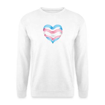 Transgender Herzdesign S1 - Unisex Pullover - Weiß - Vorne - Alina (178cm) & Michal (187cm)