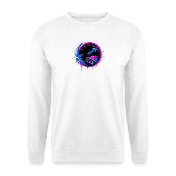 Graffiti Tacho Pink Blau - Unisex Pullover - Weiß - Vorne - Alina (178cm) & Michal (187cm)