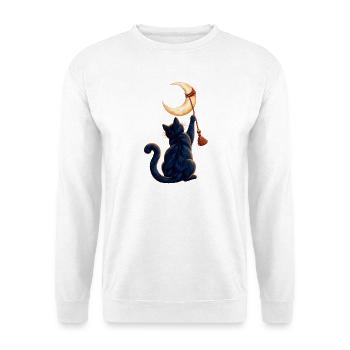 Mond-Abbrecherkatze - Unisex Pullover - Weiß - Vorne - Alina (178cm) & Michal (187cm)