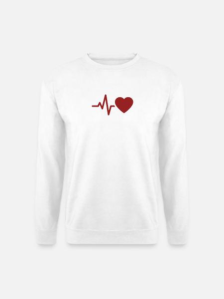 Herzschlag EKG | Liebe zur Medizin Symbol - Unisex Pullover - Weiß