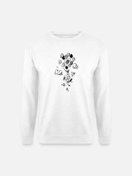 Fliegender Hase mit Luftballons - Unisex Pullover - Weiß