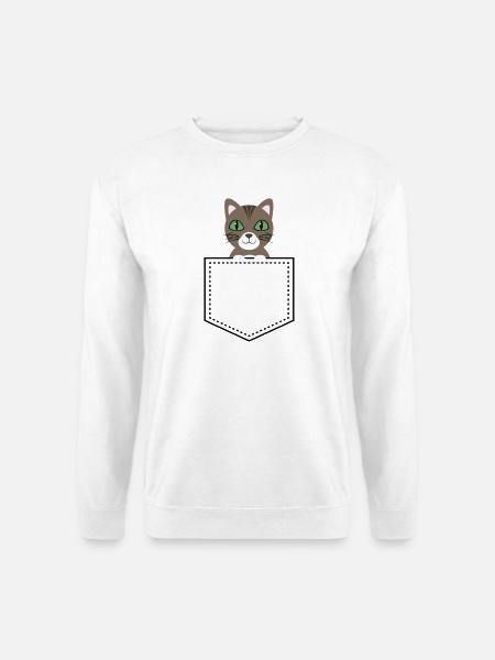 Taschentier Katze braun getigert - Unisex Pullover - Weiß
