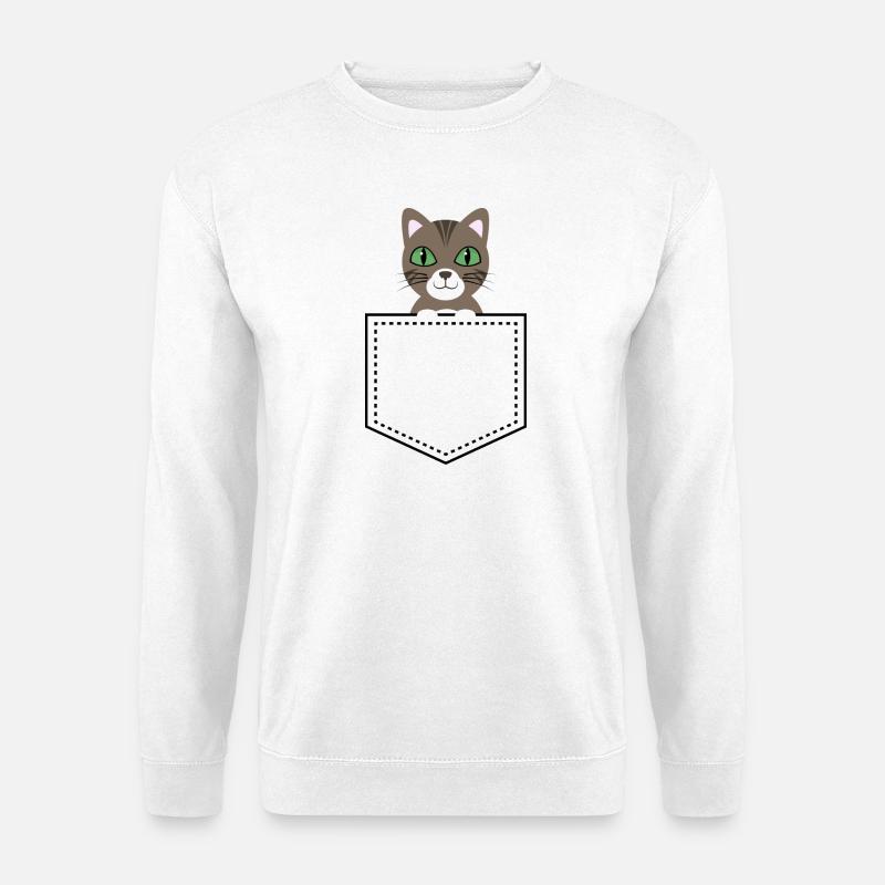 Taschentier Katze braun getigert - Unisex Pullover - Weiß