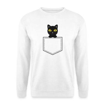 Chat noir animal de poche - Sweat-shirt Unisexe - blanc - Devant