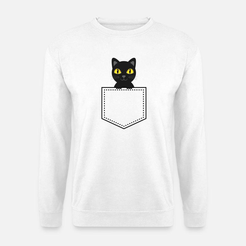 Taschentier schwarze Katze - Unisex Pullover - Weiß