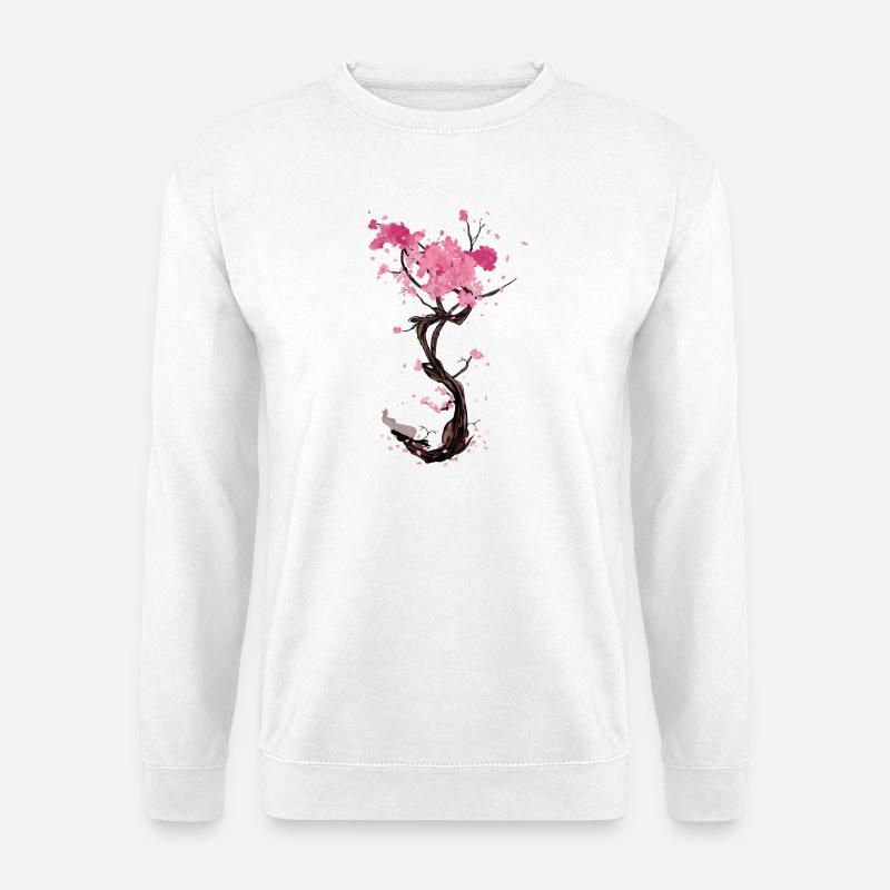 Sakura-Baum-Spiral-Floral - Unisex Pullover - Weiß