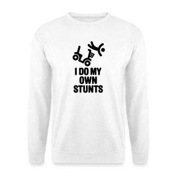 I do my own stunts scooter de mobilité papy grand- - Sweat-shirt Unisexe - blanc - Devant