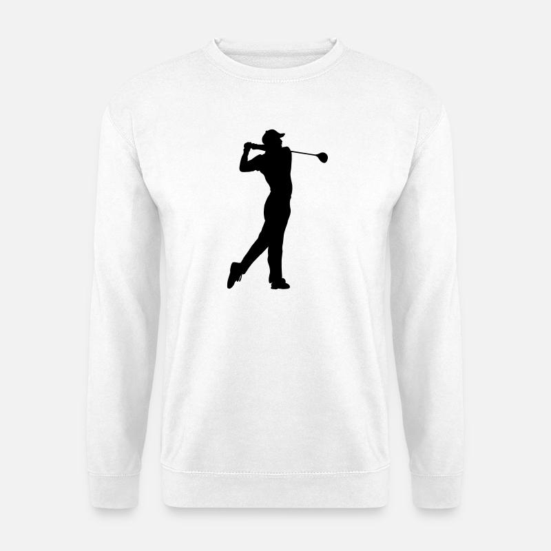 Schattenbild des Golfspielers - Unisex Pullover - Weiß