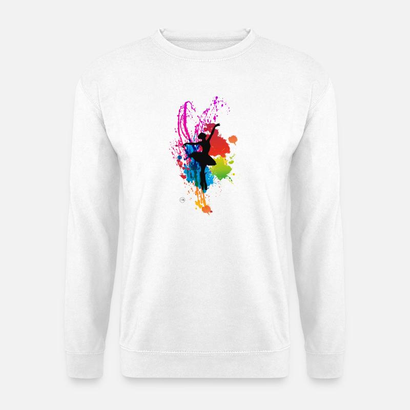 Farbenfrohe Silhouette Tänzerin - Unisex Pullover - Weiß