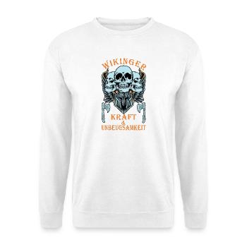 Wikinger Krieger, Krieger, Wikinger - Unisex Pullover - Weiß - Vorne - Alina (178cm) & Michal (187cm)