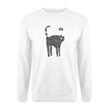 Katze schwarz - Unisex Pullover - Weiß - Vorne