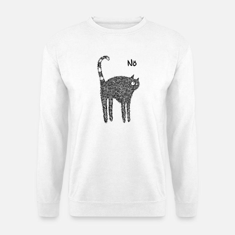 Katze schwarz - Unisex Pullover - Weiß