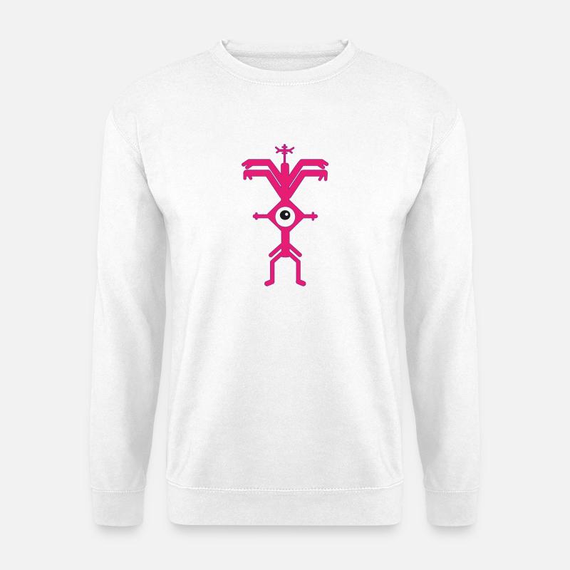 ElectroParty Print Psyclops Magenta Violette White - Unisex Sweatshirt - white