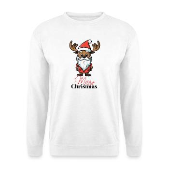 Rentier Weihnachtsmann - Unisex Pullover - Weiß - Vorne