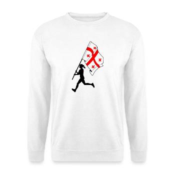 Flag Georgia Woman Running - Unisex Sweatshirt - white - Front