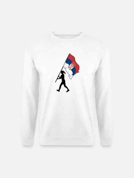 Drapeau Serbie femme marchant - Sweat-shirt Unisexe - blanc