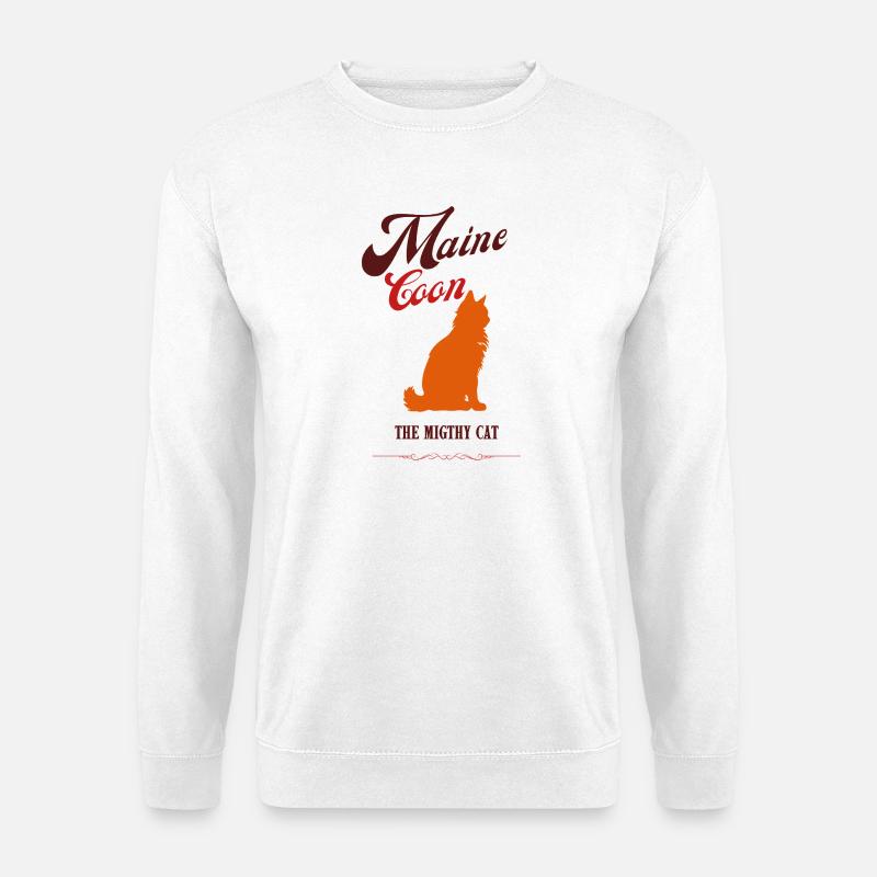 Retro Karamell Maine Coon Katze - Unisex Pullover - Weiß