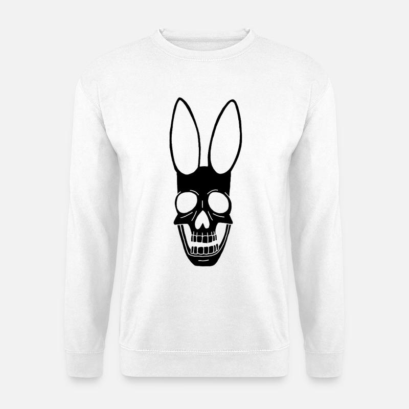 Schwarzer Kaninchen Schädel - Unisex Pullover - Weiß