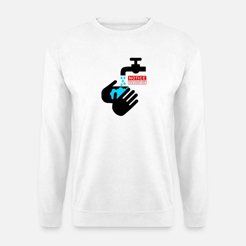Sichere Handwäsche Illustration - Unisex Pullover - Weiß