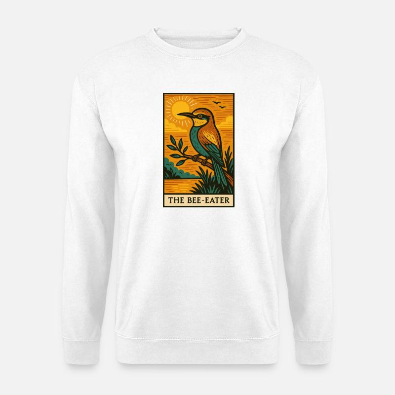 Die Bienenfresser-Sonnenuntergangs-Illustration - Unisex Pullover - Weiß
