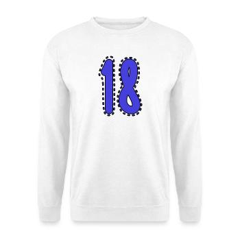 18. 18 YEARS OLD. 18th ANNIVERSARY. 18 BIRTHDAY. - Unisex Sweatshirt - white - Front