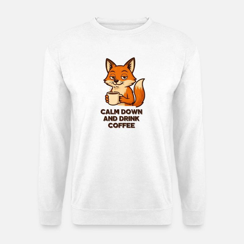 Kaffee Fuchs Chillmodus Espresso Design Tiere - Unisex Pullover - Weiß