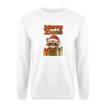 Christmas raccoon with gifts - Unisex Sweatshirt - white - Front