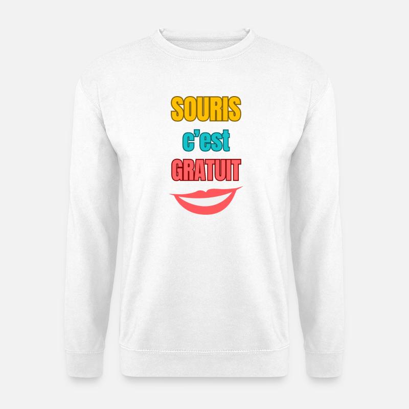 Maus ist frei – bunte Typografie - Unisex Pullover - Weiß