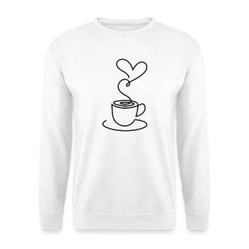 Tea Sketch with Heart Smoke – Romantic Motif - Unisex Sweatshirt - white - Front