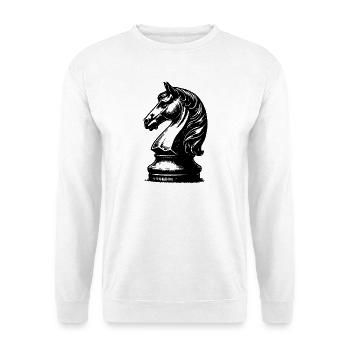 Chessboard with chess pieces king and pawns - Unisex Sweatshirt - white - Front