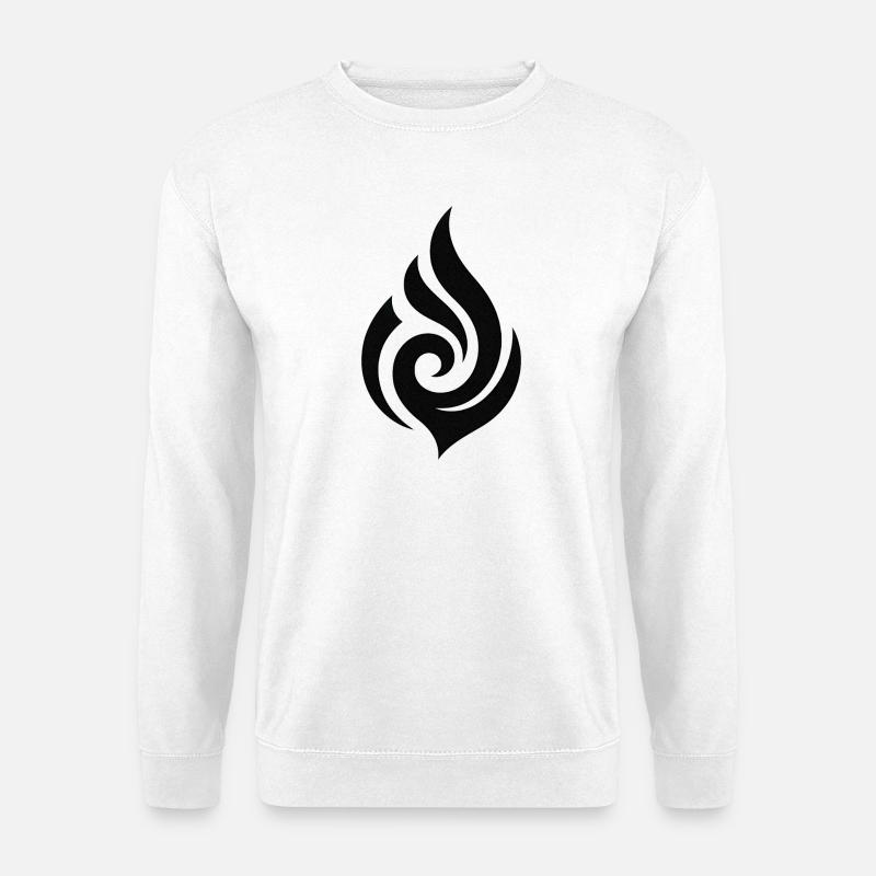 Schwarze Flamme - Unisex Pullover - Weiß