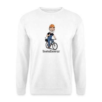 Construction Worker Bicycle Hero - Unisex Sweatshirt - white - Front