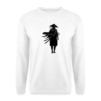 Schatten Krieger Samurai Strohhut - Unisex Pullover - Weiß - Vorne