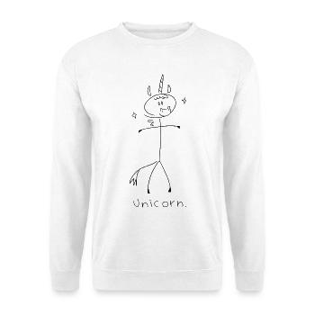 Licorne. (lignes noires) (par Leni Riosa) - Sweat-shirt Unisexe - blanc - Devant