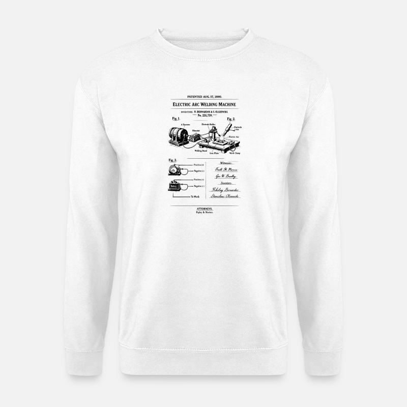Arc Weld Machine Blueprint - Unisex Sweatshirt - white