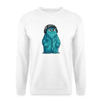 DJ Fluffo avec une tresse devant - Design Fluffonster - Sweat-shirt Unisexe - blanc - Devant